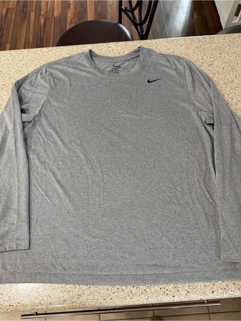 Nike Gray Dri-FIT Long sleeve Tee with Black Swoosh